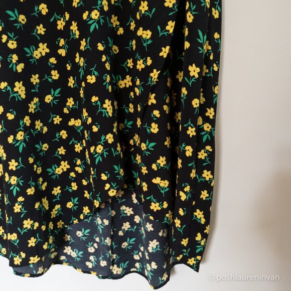 M&S Collection Floral Print Midi Skirt *NWT* – Black and Yellow – Size 8 - Picture 8 of 15